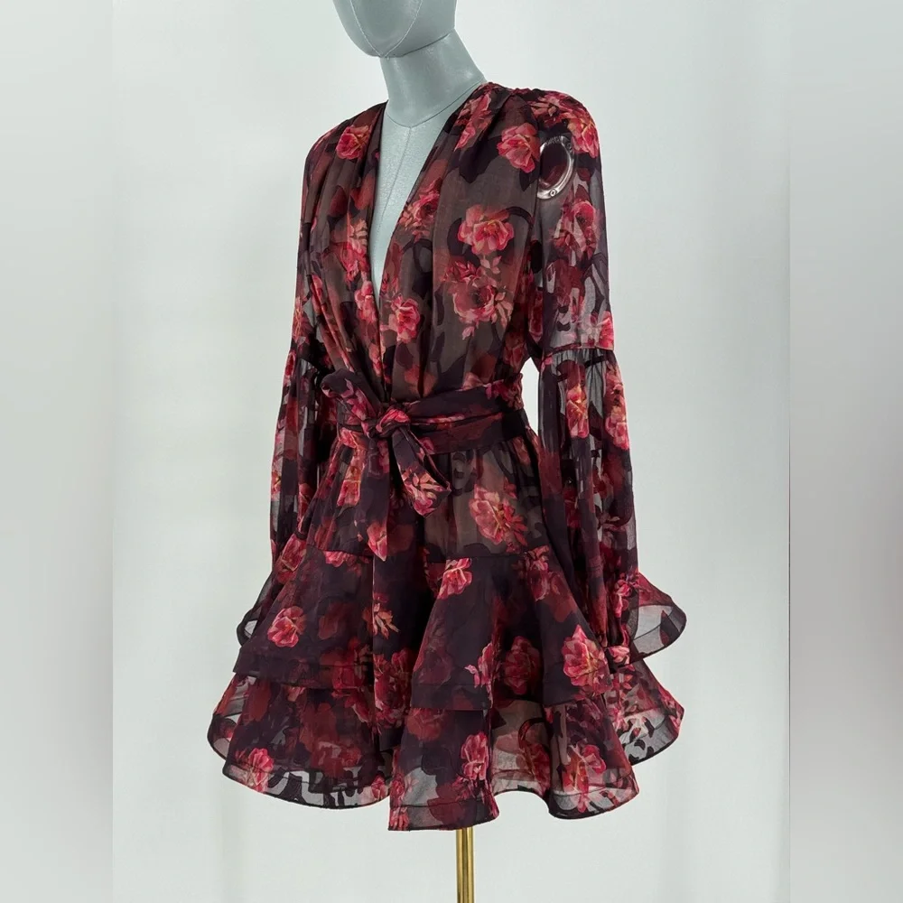 🆕 BRONX & BANCO 🧿 NWOT Bedouin Coastal Mini Dress, Rose Burnout - Sz S US 4 - Picture 12 of 17